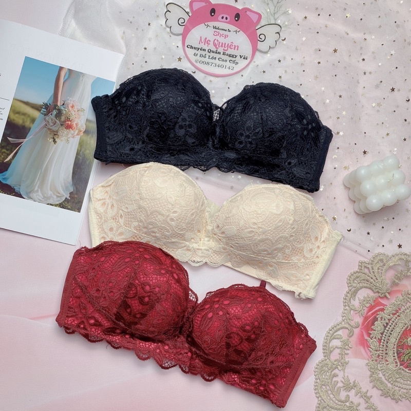 Áo lót, áo ngực cup ngang mút bàn tay 3cm- nâng ngực tạo khe cho nàng diện đầm 2 dây &amp; trễ vai