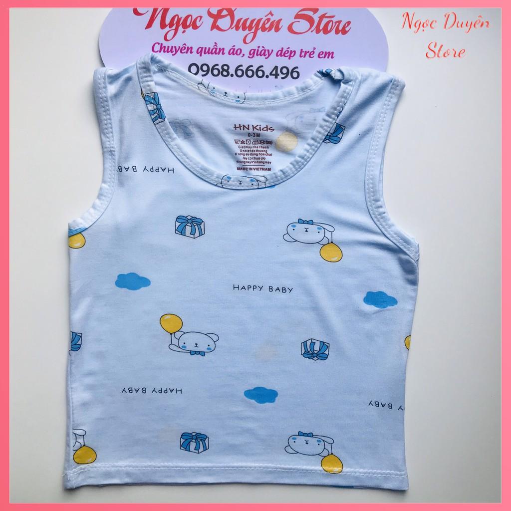 Áo ba lỗ pettit thun lạnh KWOO họa tiết yêu cho bé trai ,bé gái 6-14kg