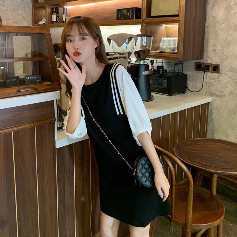 Đầm suông phối sọc Big size