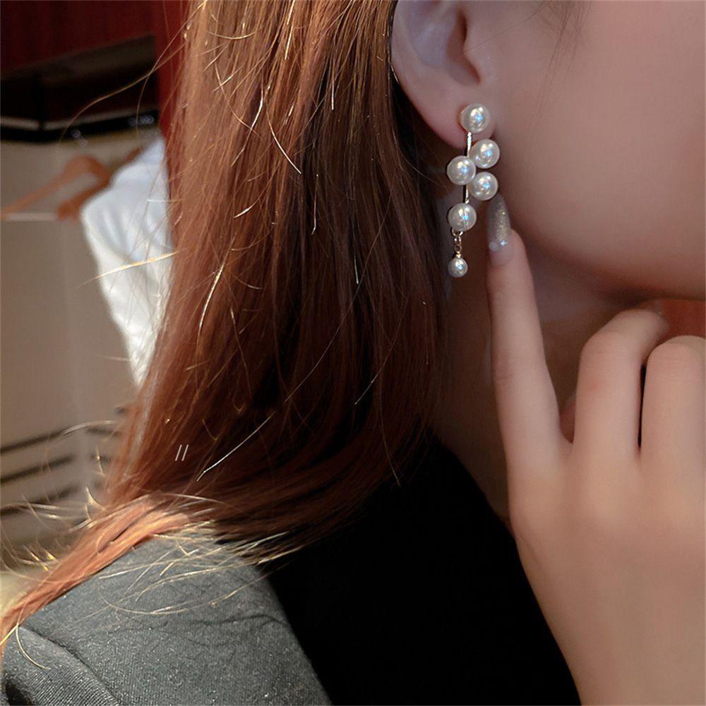 Bông Tai Dáng Dài Màu Trắng Thời Trang Mới Cho Nữ|Đôi Bông Tai Tua Rua Thời Trang Cho Nữ