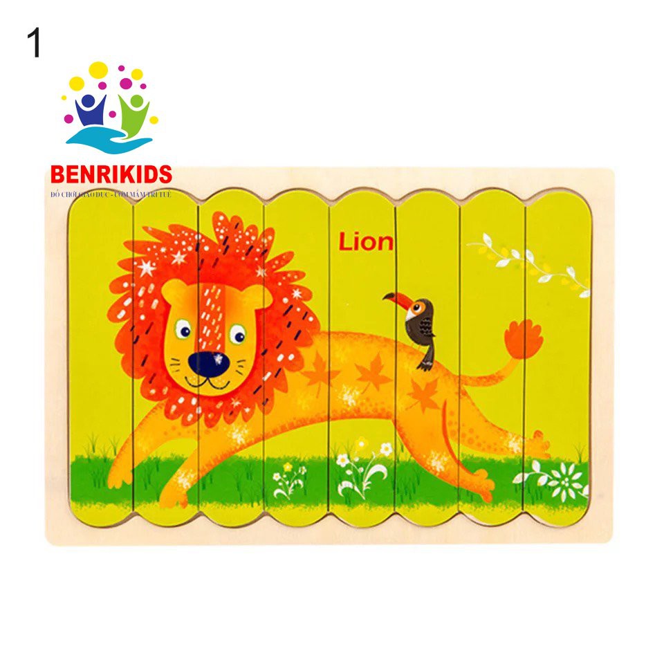 Tranh Xếp Hình Domino Que Kem Bằng Gỗ 2 Mặt Loại To Đồ Chơi Ghép Hình Thông Minh Cho Bé Phát Triển Trí Não