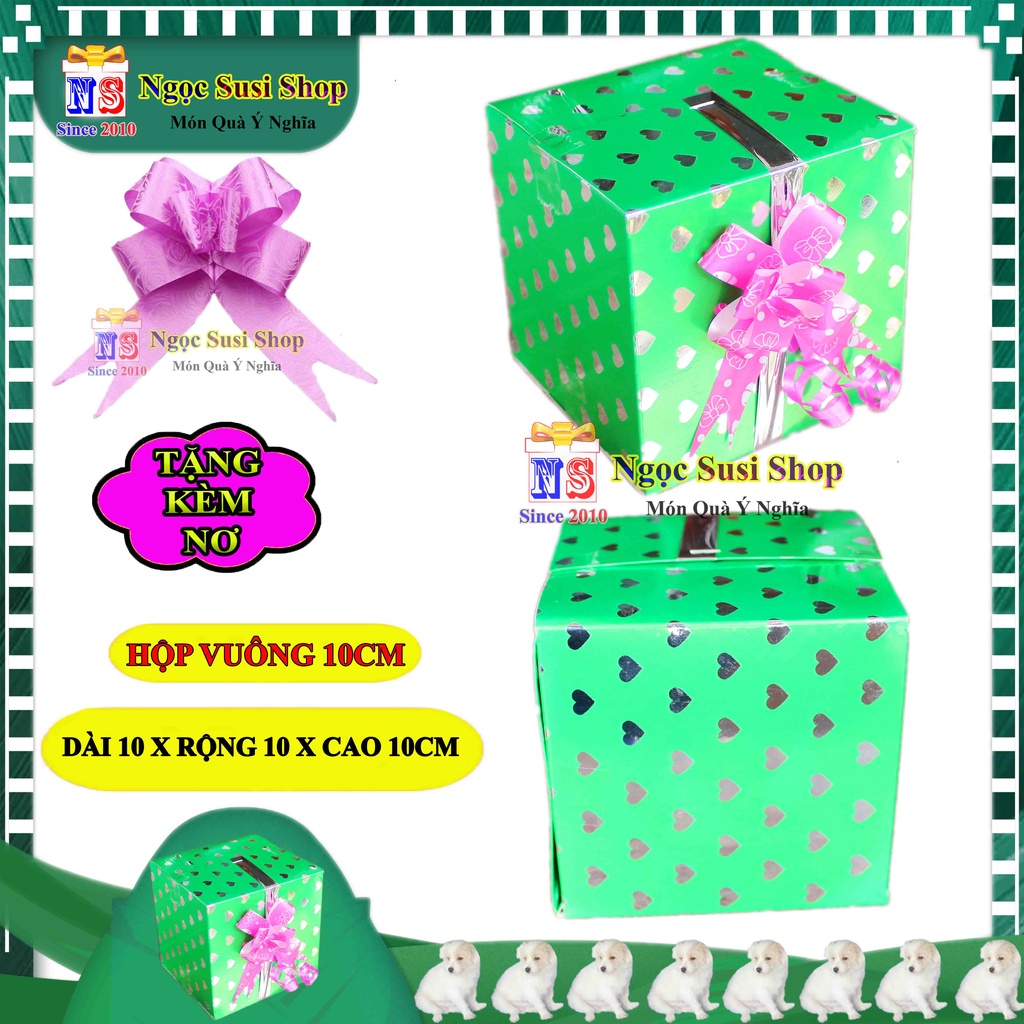 HỘP QUÀ KIẾNG VUÔNG SIZE NHỎ 10CM + TẶNG KÈM NƠ 1,2CM - HỘP GÓI QUÀ GIẤY KIẾNG CAO CẤP