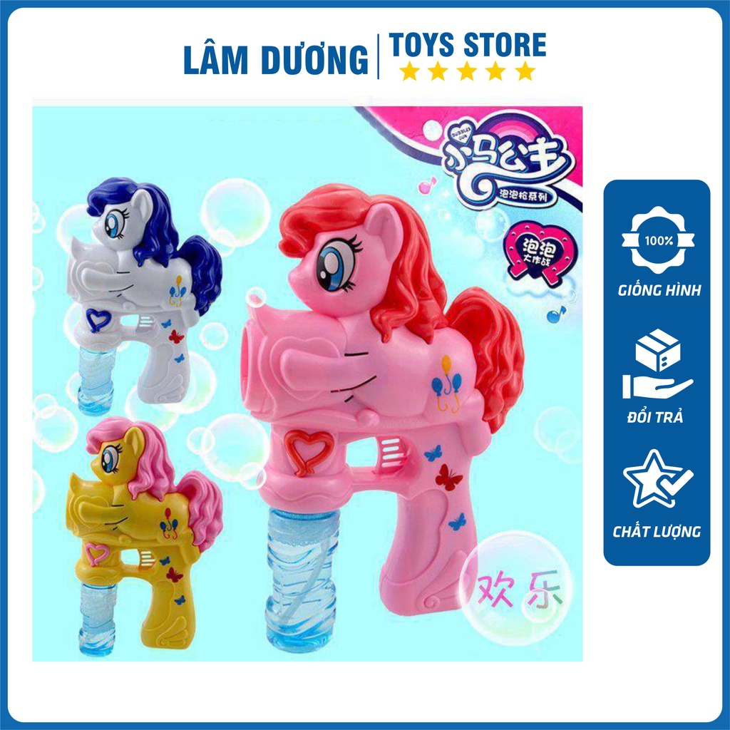 Cá heo bắn bong bóng ❤️LÂM DƯƠNG TOYS❤️ Súng đồ chơi thổi bong bóng xà phòng hình công chúa có đèn cho bé