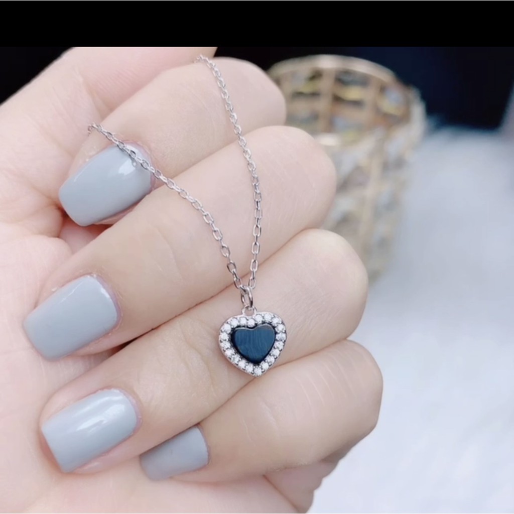 Dây chuyền nữ, dây chuyền tim đá đen