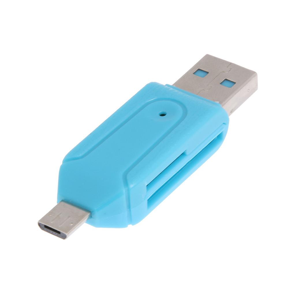 Mini TF/SD Card Reader with USB/Micro USB Port OTG Function for Smart Phone