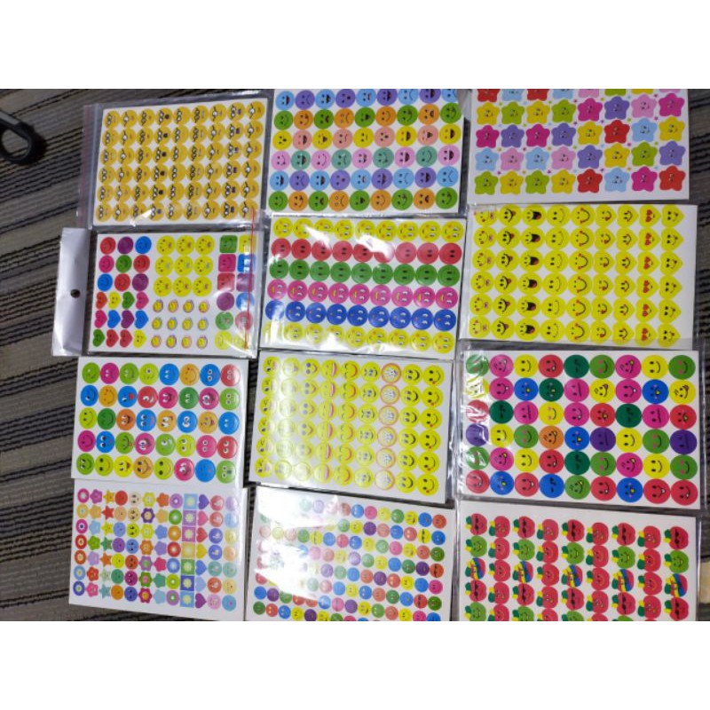 10 túi Stickers hình mặt cười, ngôi sao