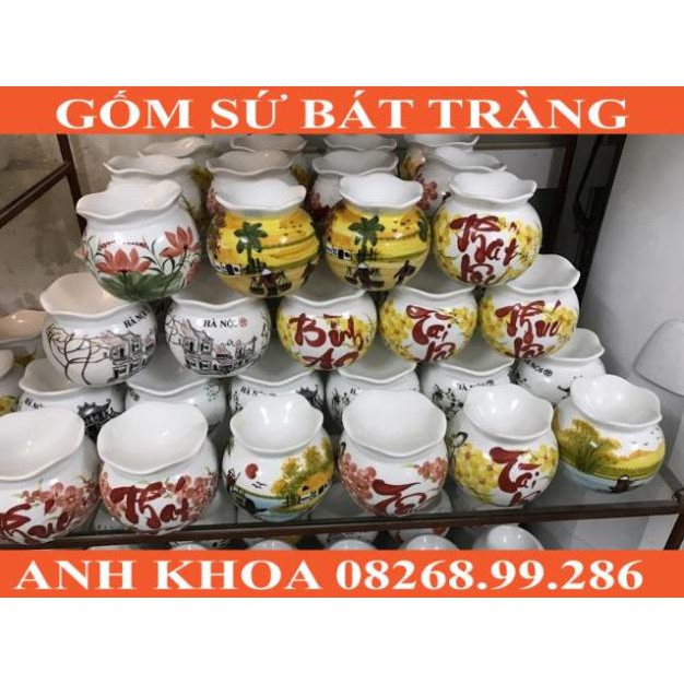 Combo 1 đèn tinh dầu size to và 5 tinh dầu tự chọn hương - Gốm sứ Bát Tràng Anh Khoa