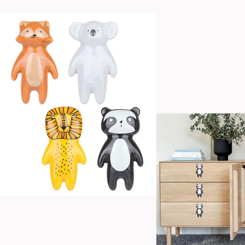 Bộ 2 Núm Kéo Cửa Tủ Bằng Gốm Hình Thú Dễ Thương