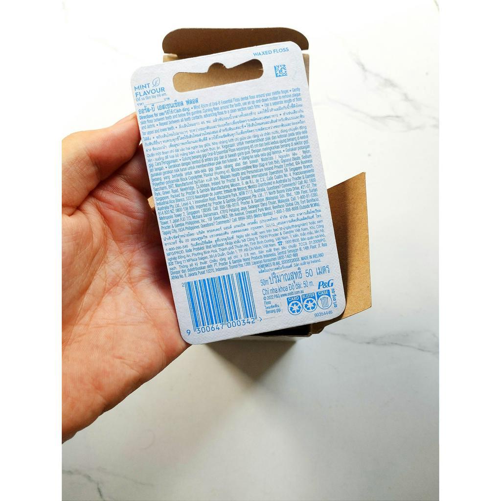 Chỉ Nha Khoa Oral-B Essential Floss 50m sản xuất tại Ireland