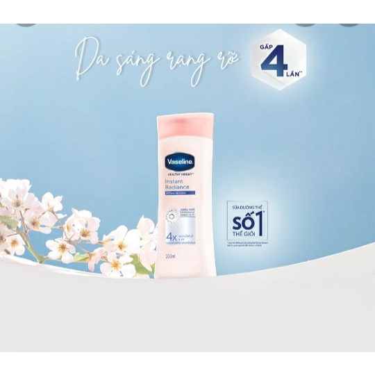 Sữa dưỡng thể làm trắng da Vaseline Healthy White Instant Fair chai 200ml