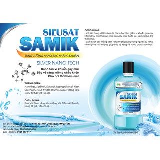 Nước súc miệng Samik Nano Bạc 500ml