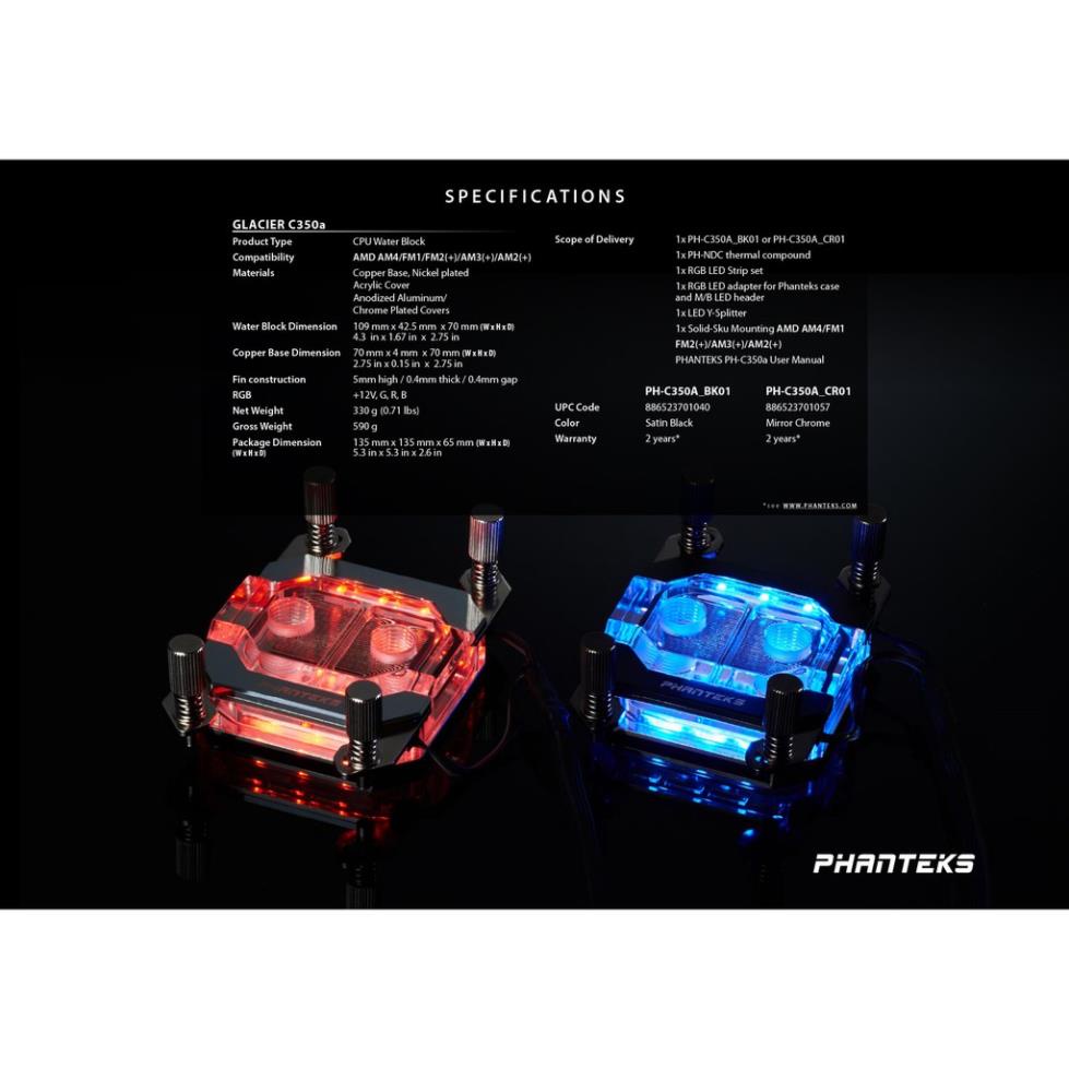 Thanh lý Block CPU Phanteks GLACIER C350