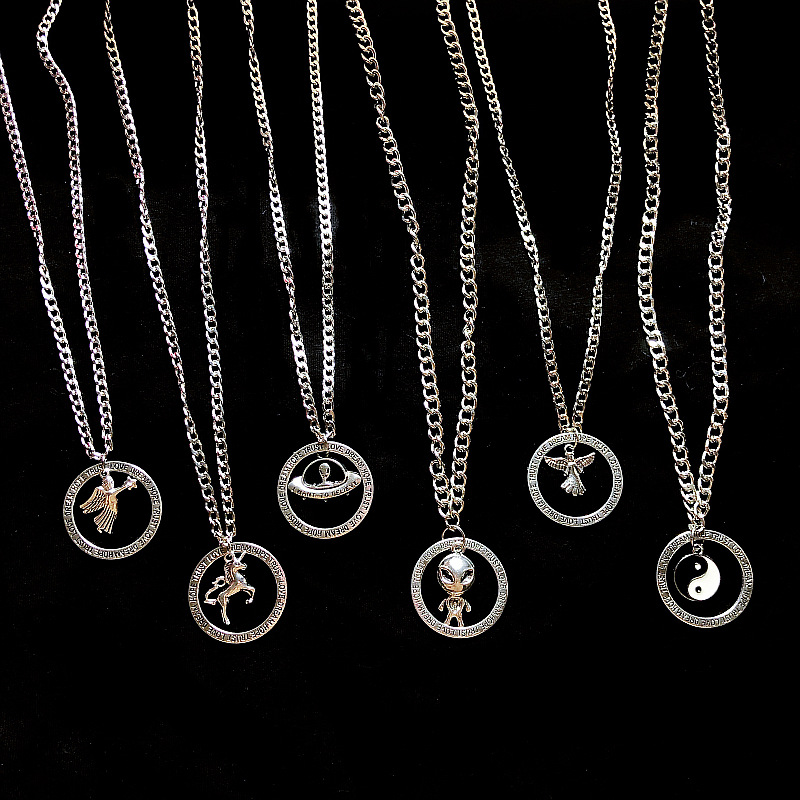 Hiphop Style Silver Necklace for Men Women