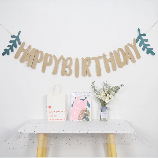 Dây Chữ HAPPY BIRTHDAY Vải Dạ / Giấy Phong Cách Hàn Quốc phụ kiện trang trí sinh nhật đẹp Party decor