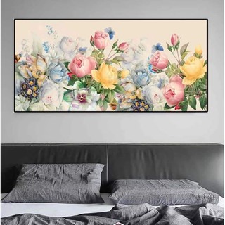 [ Ảnh thật ] TN895 Tranh thêu chữ thập chỉ lụa hoa hồng