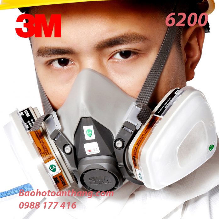 Mặt Nạ Phòng Độc 3M 6200 Đủ 7 món, Chống Độc, Phun Sơn, Hóa Chất, Thuốc Trừ Sâu- giá rẻ nhất