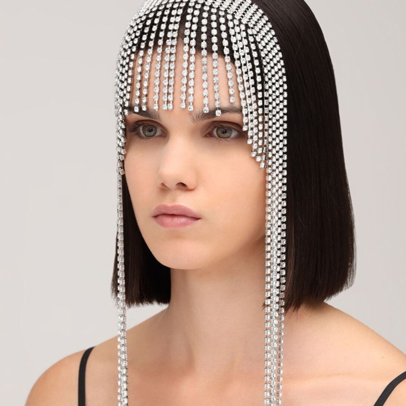 Flgo Chuỗi Cài Tóc Đính Đá Sang Trọng Cho Cô Dâu