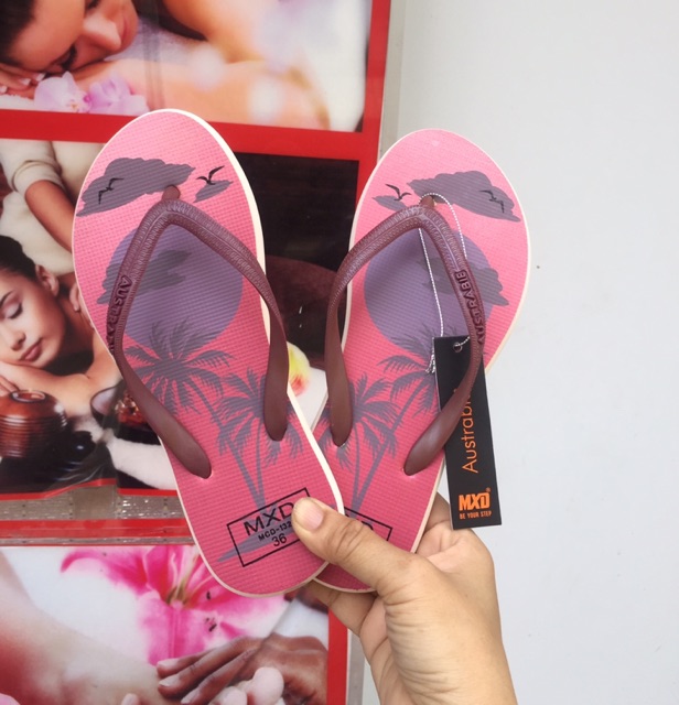 Dép Nữ Xỏ Ngón/ Dép Lào Nữ Austrabee Hoạ Tiết Cây Dừa Đế Trắng Size 36-39 Chuẩn Form - Hàng VNXK - Lucky Girl shop