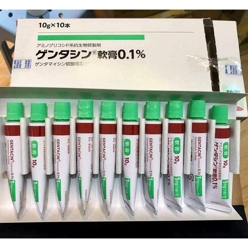 [Date 2024] Kem liền sẹo Nhật Gentacin 0.1% 10g, liền sẹo lồi, sẹo lõm, sẹo lâu năm Nhật Bản
