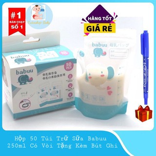 Hộp 50 túi trữ sữa có vòi Babuu Baby Nhật Bản 250ml