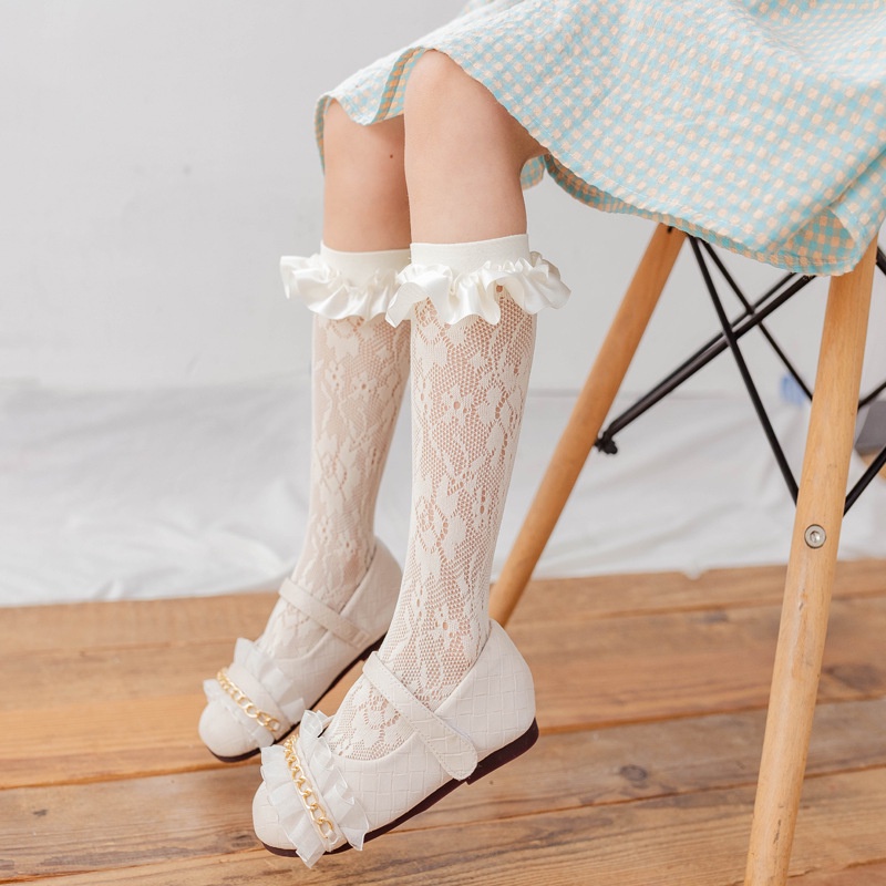 Tất Đầu Gối Hoạ Tiết Hoa Hồng Cho Bé