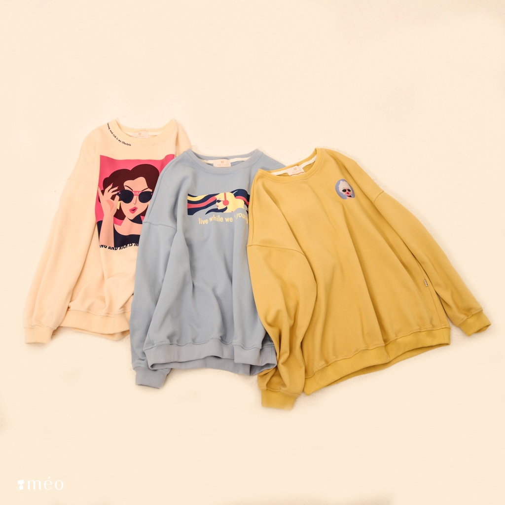 Áo Nỉ dài tay cổ tròn Live Méo Shop | BigBuy360 - bigbuy360.vn