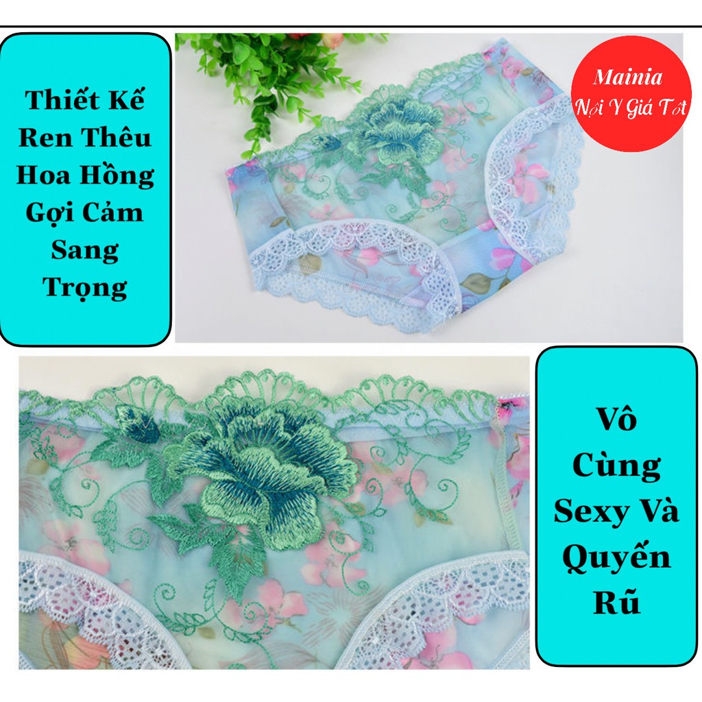 Quần Lót Nữ Ren Thêu Hoa Hồng 3D Xuyên Thấu Quần Chíp Nữ Sexy Gợi Cảm Cao Cấp Loại 1 Mainia Shop | BigBuy360 - bigbuy360.vn