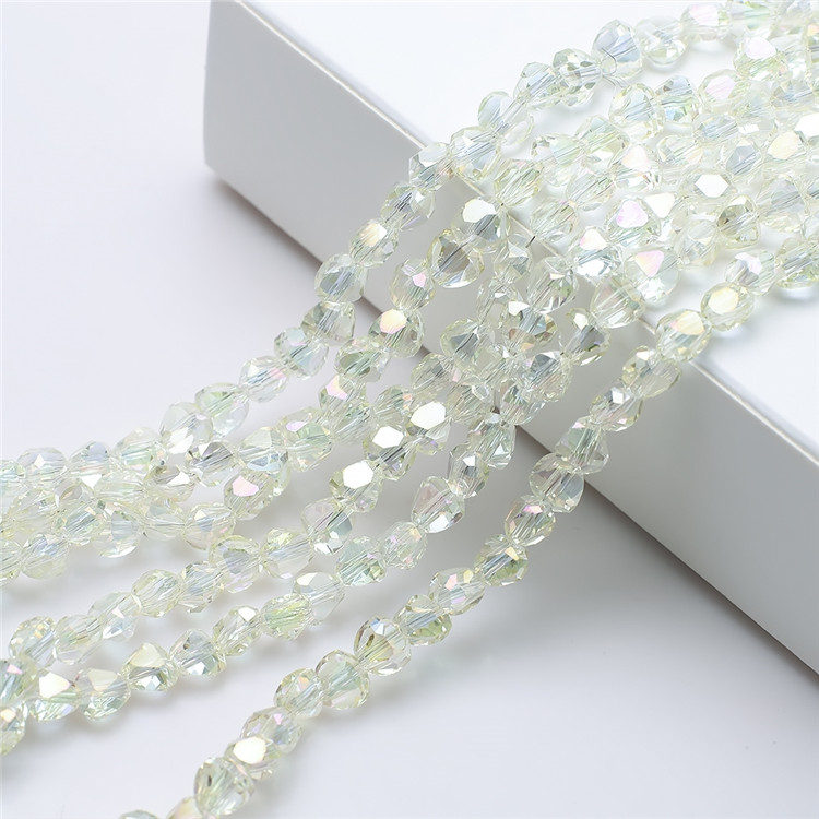 Set 100 Hạt Thủy Tinh Hình Trái Tim 6mm Nhiều Màu Dùng Làm Đồ Trang Sức Thủ Công Tiện Dụng