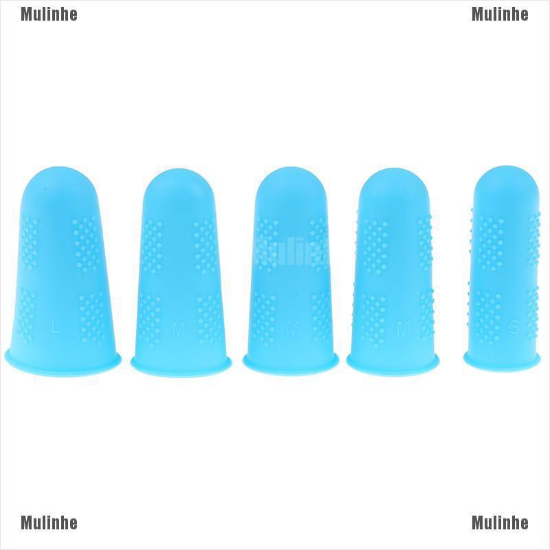 Bộ 5 Vỏ Bọc Bảo Vệ Ngón Tay Bằng Silicon Cách Nhiệt Chống Đứt Tay Chống Trượt
