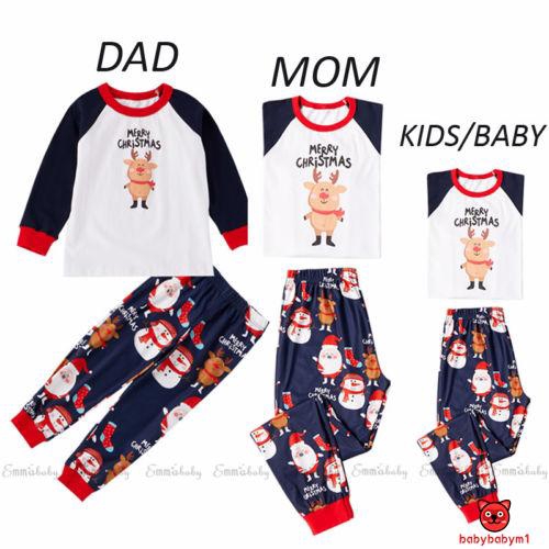 ℒℴѵℯ~Women Christmas Family Matching Adults MOM&amp;DAD Kids PJs Sleepwear Nightwear Pajamas Set