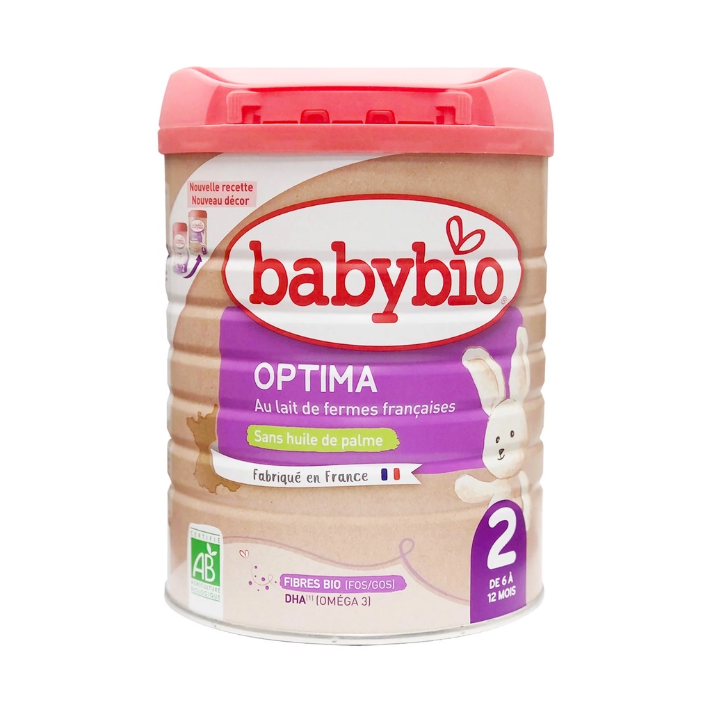 Sữa bò hữu cơ Babybio số 2 dòng Optima bổ sung lợi khuẩn 800g 6 - 12 tháng