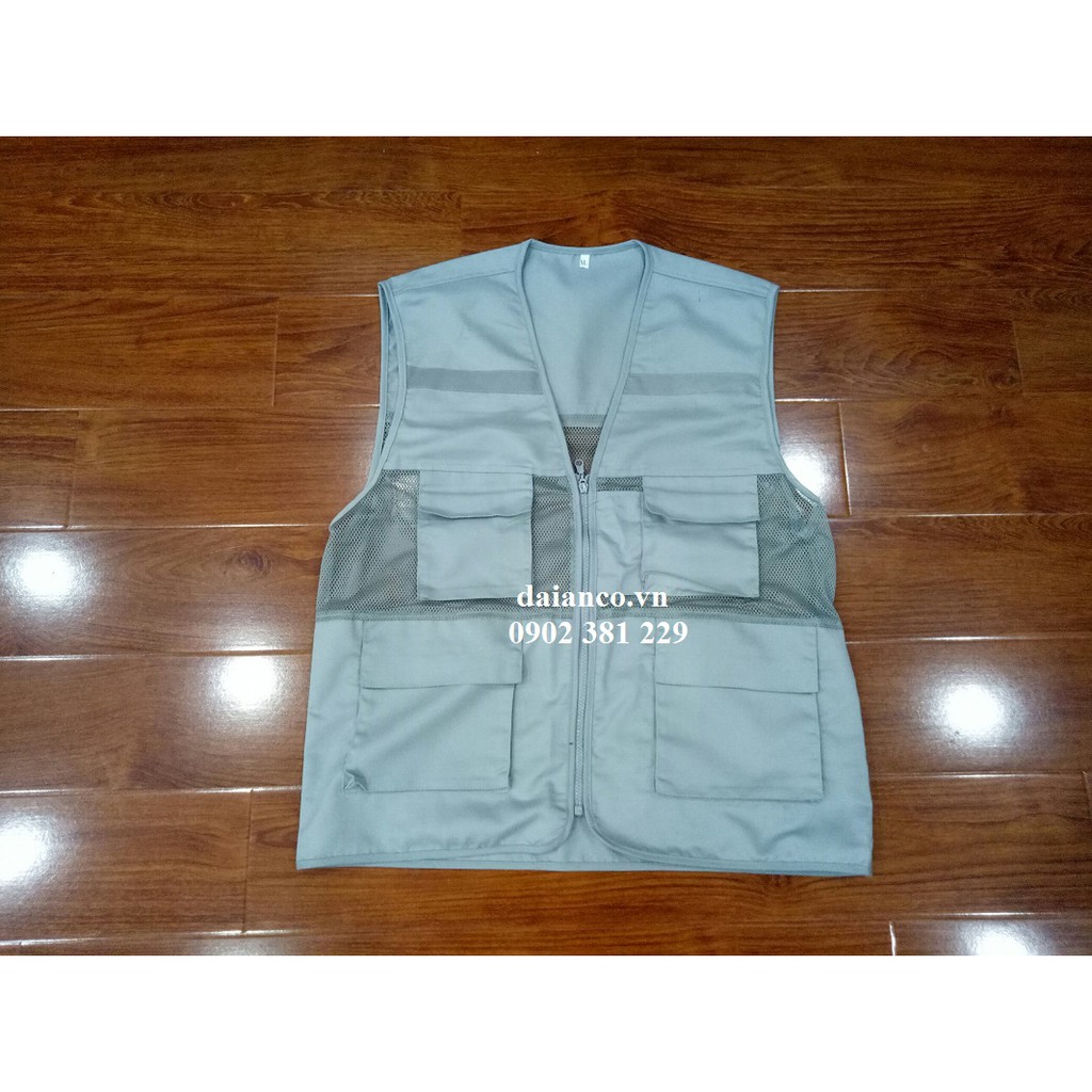Áo ghi lê phản quang 1 kéo 4 túi hộp nhiều màu lựa chọn - hình thật