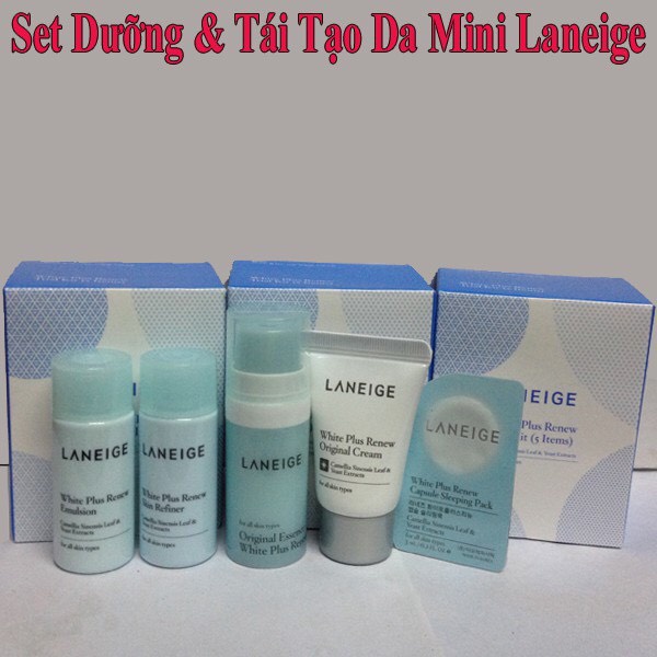 Bộ 5 món dưỡng da mini Laneige White Plus Renew Trial Kit ( chai mini rất tiện để túi và mang đi du lịch )