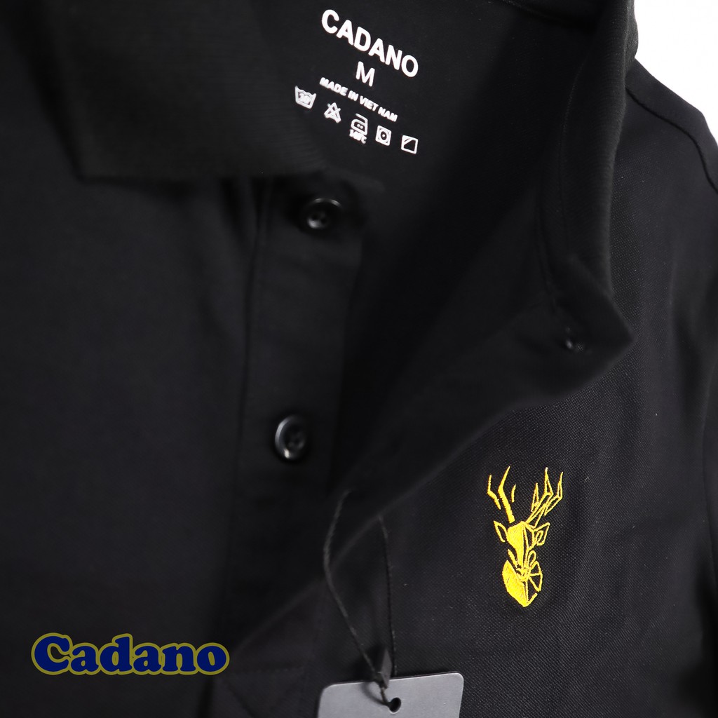 Áo polo nam , thương hiệu CADANO, thêu họa tiết, vải cotton co giãn màu đen lịch lãm - CADANO - CAD001 | BigBuy360 - bigbuy360.vn