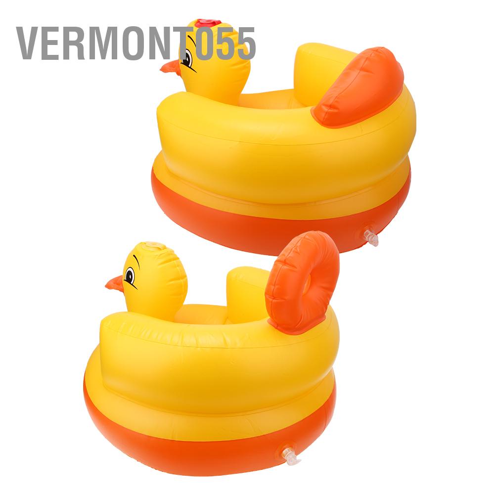 Có thể bán buôn Vịt vàng Bơm hơi Ghế cho bé Ghế sofa Bồn tắm Ghế dựa lưng an toàn Khả năng chịu lực 60KG Hàng giao ngayVermont055