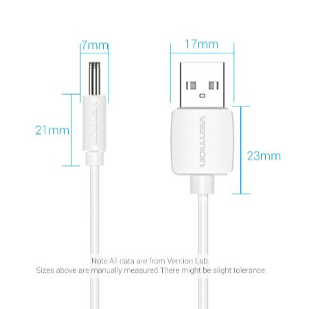 Vention Dây Cáp Sạc Nguồn USB Sang DC 3.5mm 5V Cho Hub / Quạt mini / Đèn Bàn