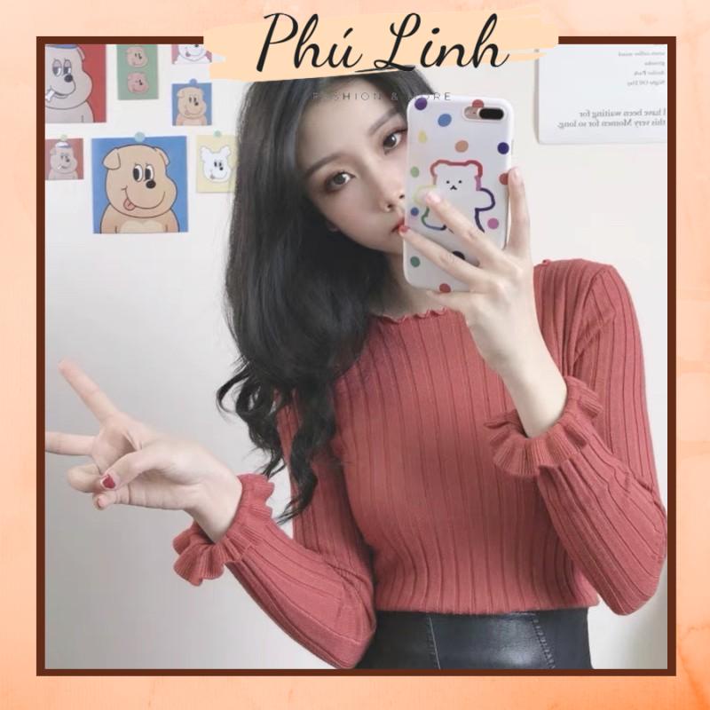 MS003 Áo len cổ bèo tay xoè