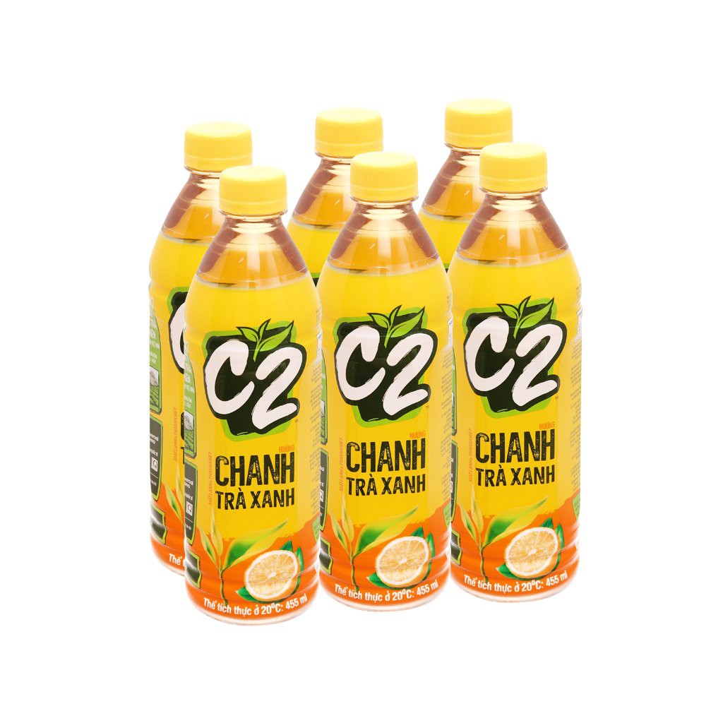 Thùng 24 Chai Trà Xanh C2 Hương Chanh Bao Bì Xuân Chai Nhựa 455ml Date Luôn Mới