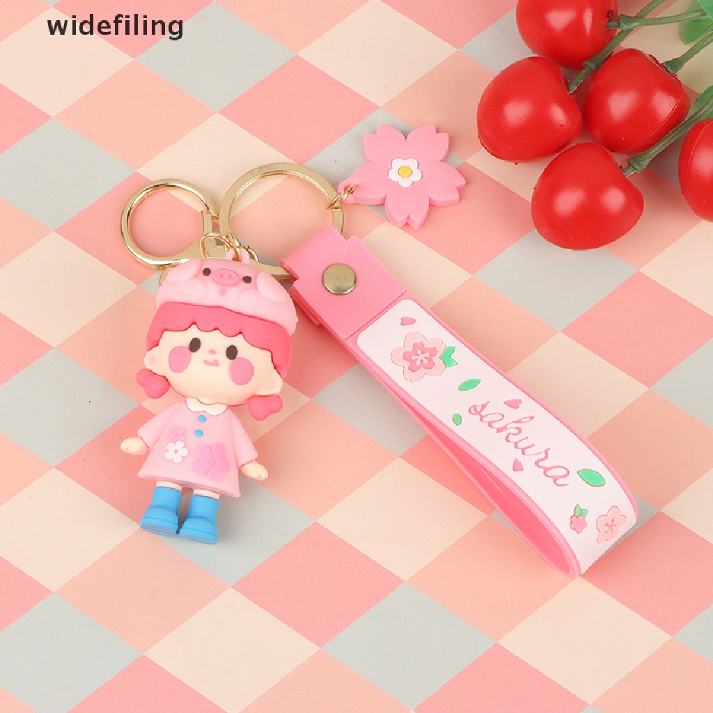 widefiling Anime Pink Sakura Girl Wristband Keychain Cute Girl Exquisite Backpack Keyring [Hot]