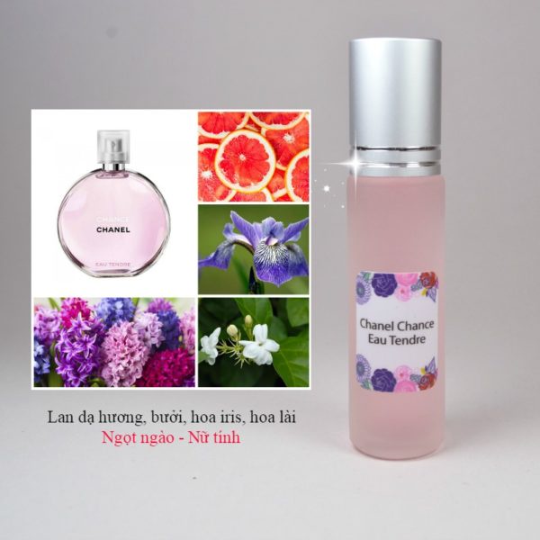 Tinh Dầu Nước Hoa Pháp  Chance Tendre 10ml. Ngọt ngào, nữ tính