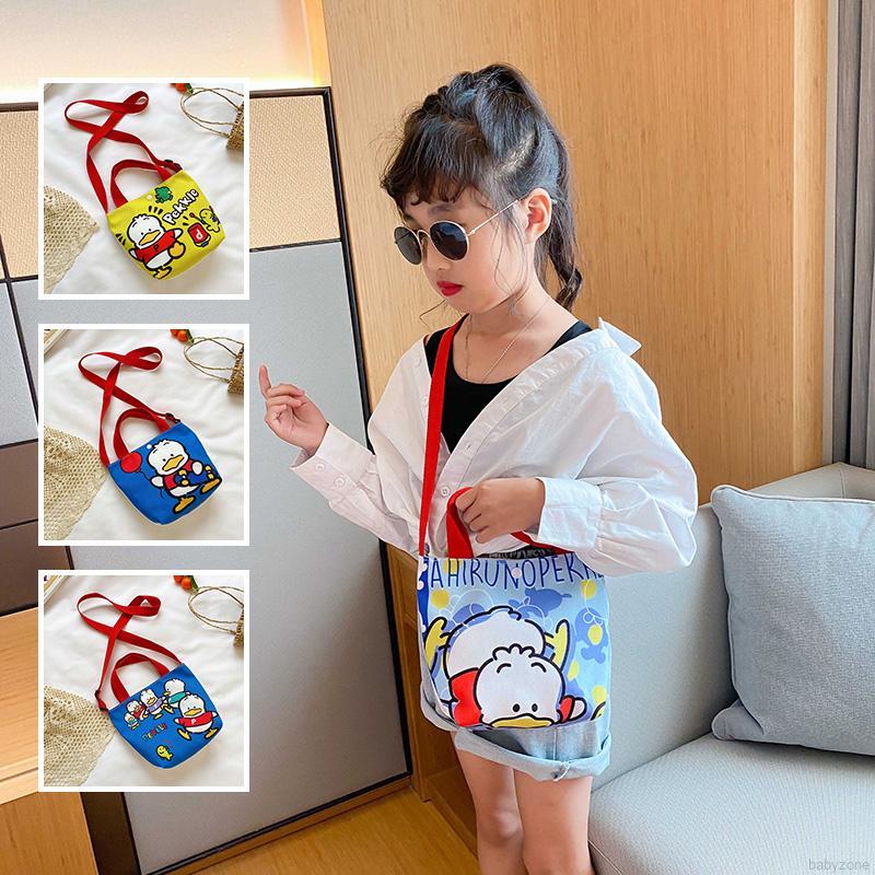 Túi Vải Canvas Đeo Chéo Vai Kiểu Hoạt Hình Ngộ Nghĩnh Đáng Yêu Cho Bé Gái