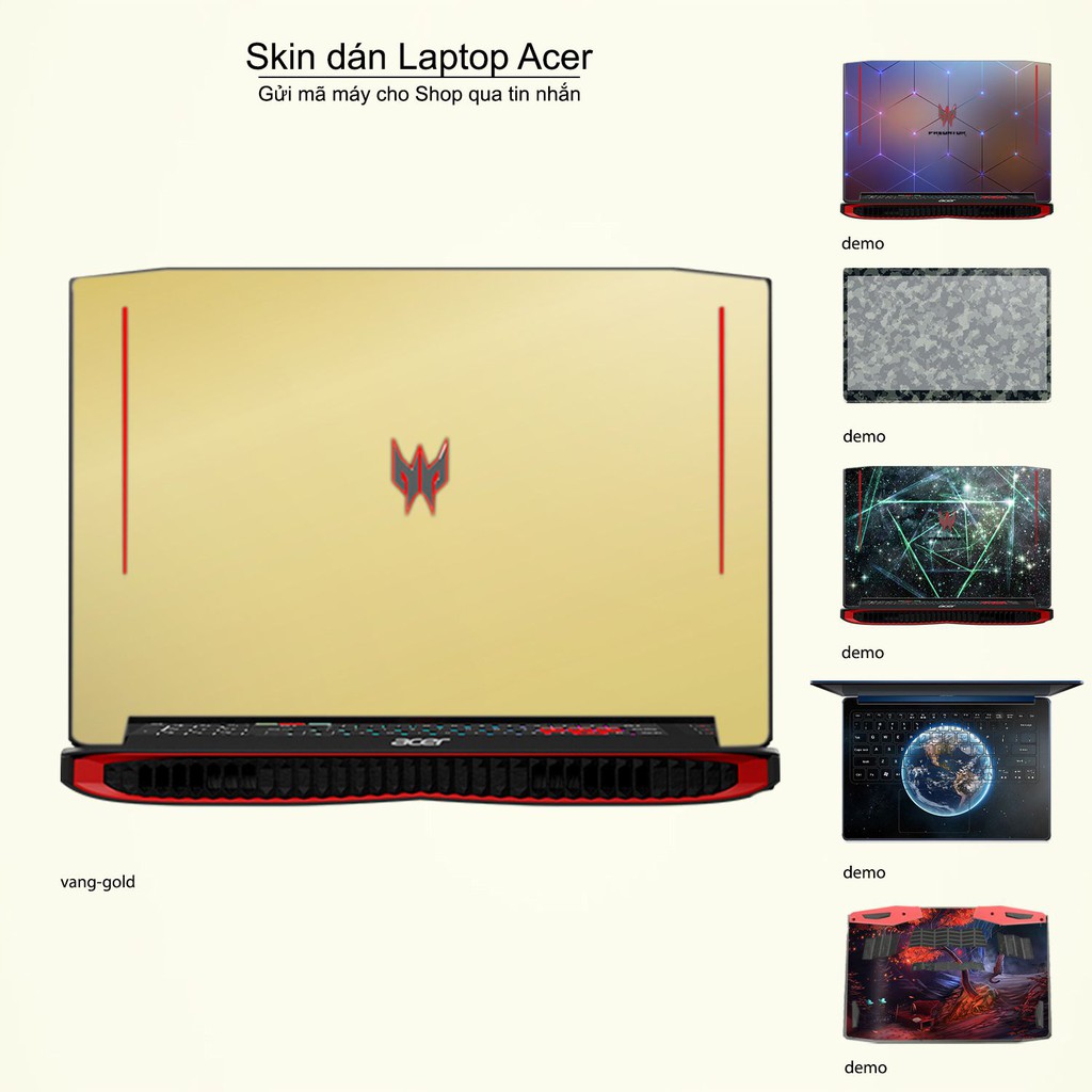 Skin dán Laptop Acer màu vàng gold (inbox mã máy cho Shop)