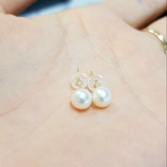Khuyên nụ chân vàng au 750