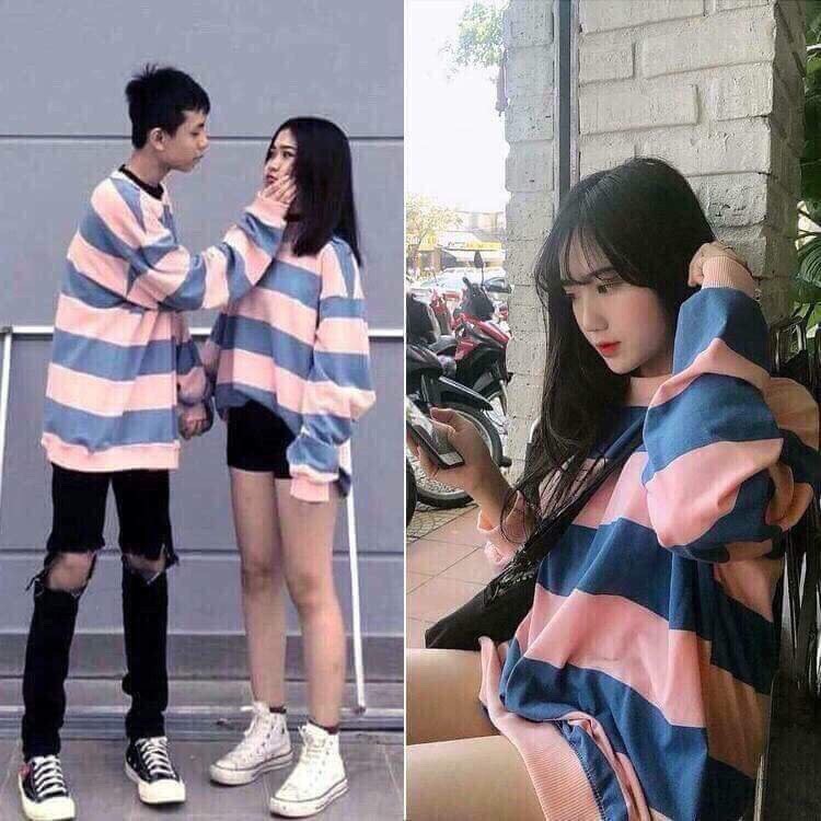 Áo Nỉ Bông Sweater Thun Tay Dài Nam Nữ Phong Cách Thời Trang Hàn Quốc Freesize Từ 40-54kg.