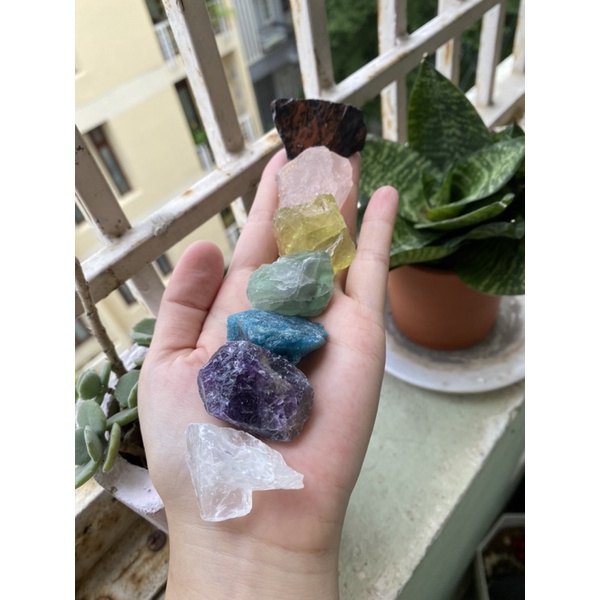 1 Viên Đá thô tự nhiên trang trí nhiều màu -  piece raw stone - Natural Healing Crystals