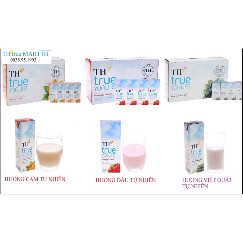 Sữa chua uống trái cây TH True Yougurt 180ml (Date mới)