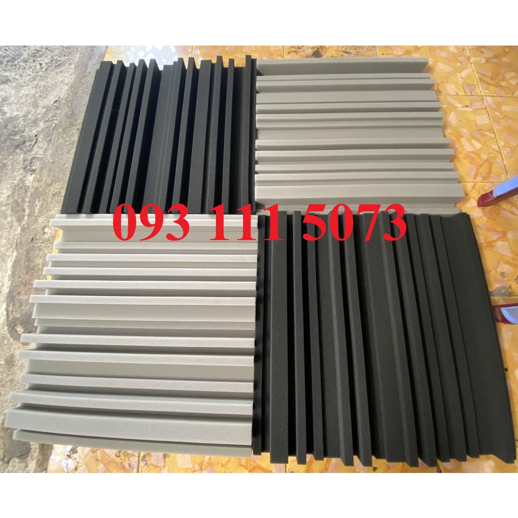 Mút cách âm tiêu âm tích hợp cao su chống rung hình sóng 50x50cm