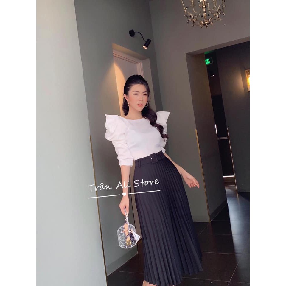 Chân váy xếp li dài 1911 ánh nhũ kèm đai (ảnh thật,video) | BigBuy360 - bigbuy360.vn