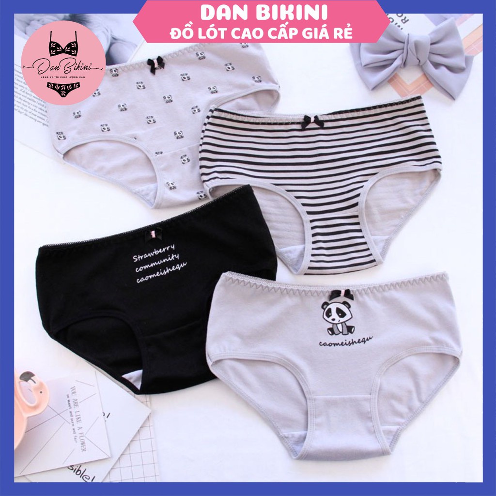 Quần Lót Nữ Cotton cao cấp in hình gấu trúc kháng khuẩn mỏng mát tôn dáng mã 3536