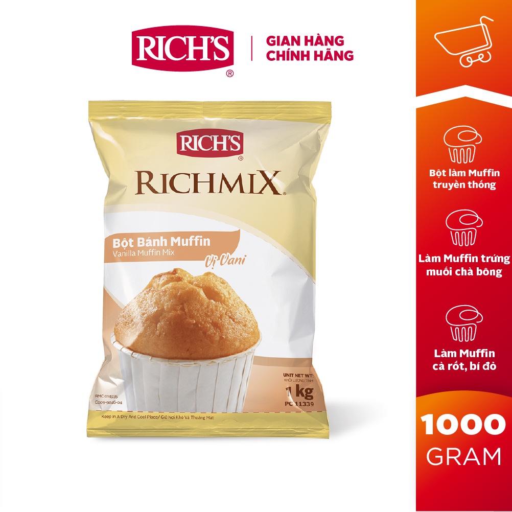 Bột Bánh Muffin Richmix Vị Vanilla Túi 1Kg